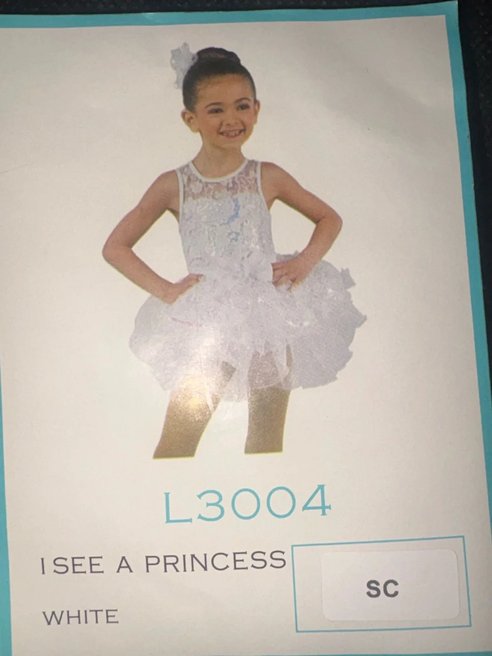 White Kids Lace & Tulle Ballerina Costume Dress children’s Small (5-6)